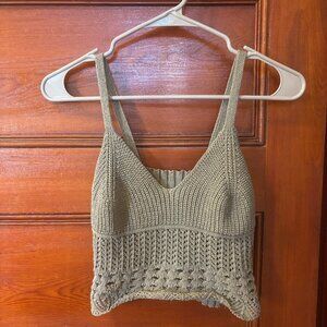 Olive Green Crochet Tank